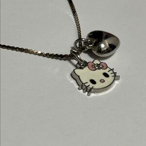 Hello Kitty Silver Necklace with Heart Charm